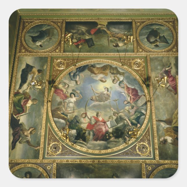 Pegatina Cuadrada Artes y ciencias, 1636 (Anverso)