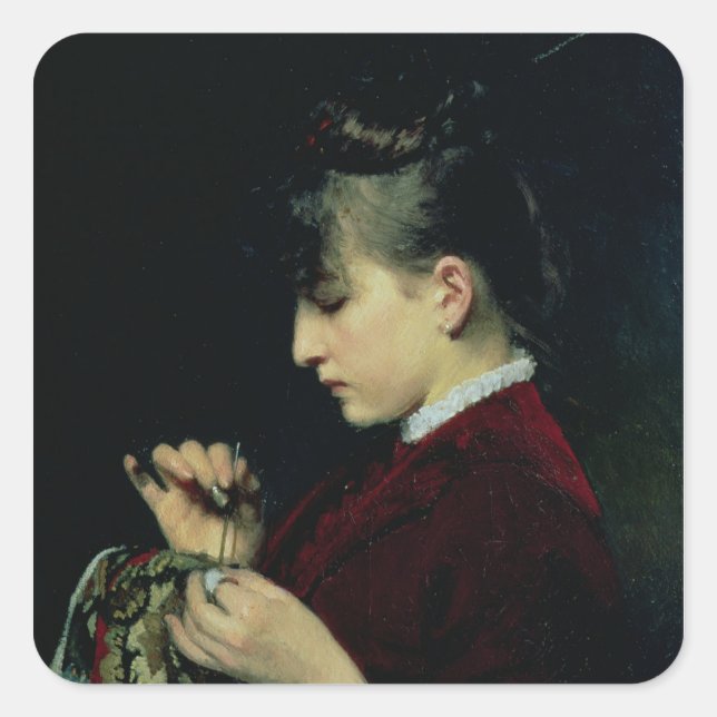 Pegatina Cuadrada Artesanía, 1887 (Anverso)