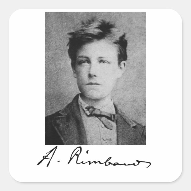 Pegatina Cuadrada Arthur Rimbaud (Anverso)