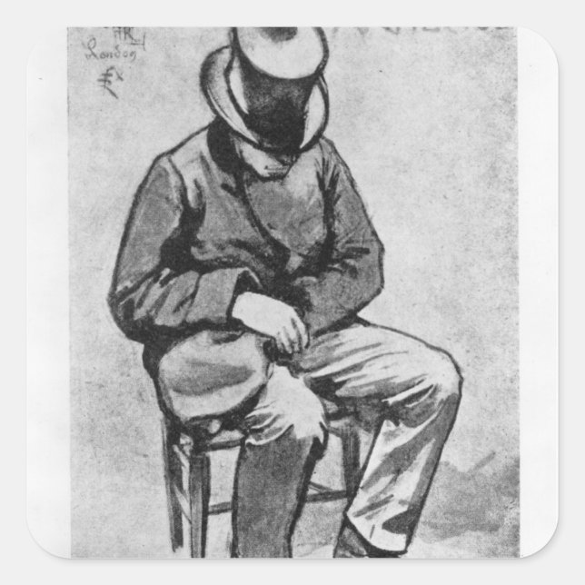 Pegatina Cuadrada Arthur Rimbaud (Anverso)