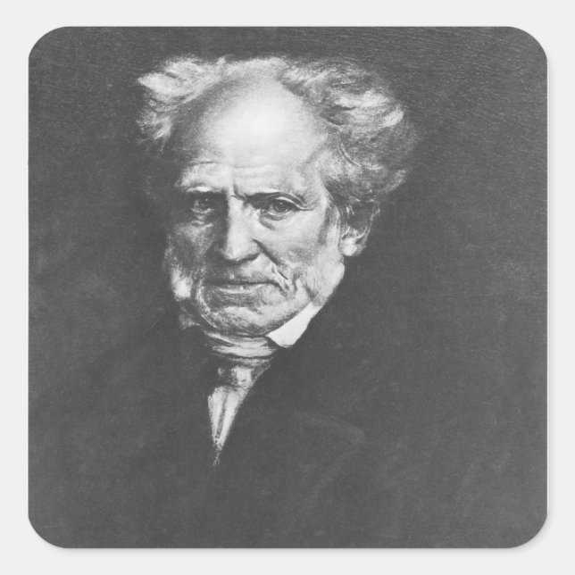 Pegatina Cuadrada Arthur Schopenhauer (Anverso)