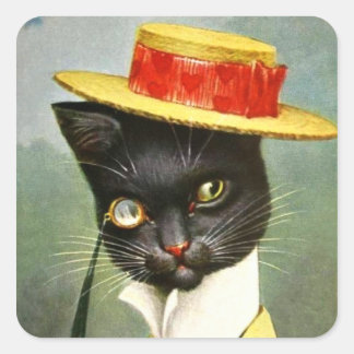 Pegatina Cuadrada Arthur Thiele - Sr. Cat