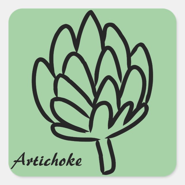 Pegatina Cuadrada Artichoke verdura alcaparras comestibles (Anverso)