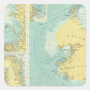 Pegatina Cuadrada Ártico, la Antártida