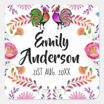 Artículos de fiesta personalizados con flores de a