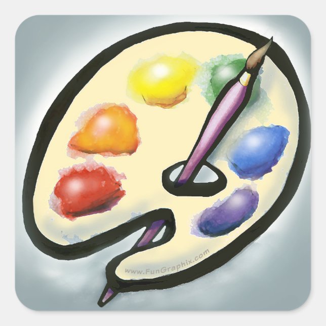 Pegatina Cuadrada Artista (Anverso)