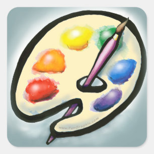 Pegatina Cuadrada Artista