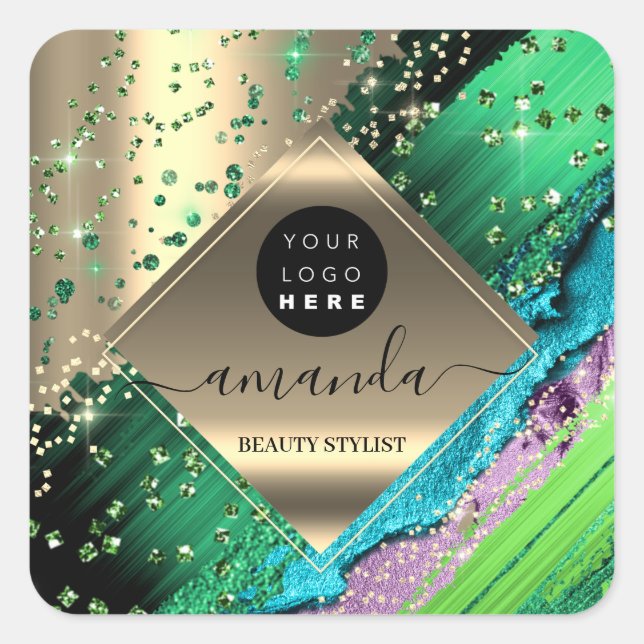 Pegatina Cuadrada Artista de maquillaje Lash Body Cosmetic Name Trop (Anverso)