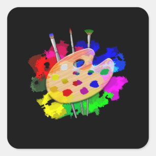 Pegatina Cuadrada Artista de paletas artísticas