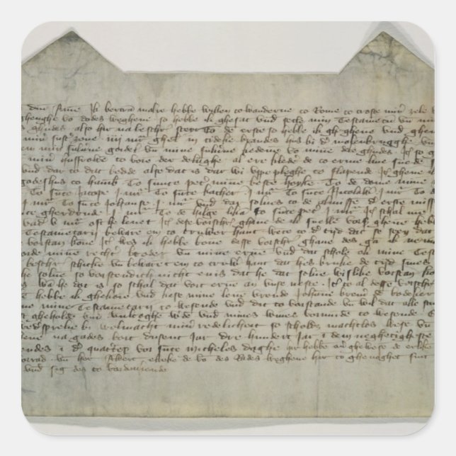 Pegatina Cuadrada Artista de última voluntad y testamento Master Ber (Anverso)