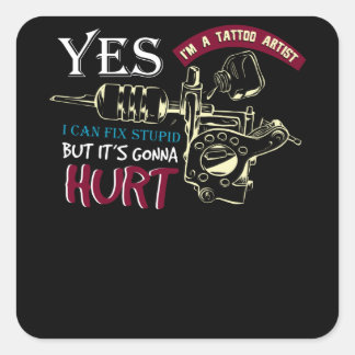 Pegatina Cuadrada Artista del tatuaje
