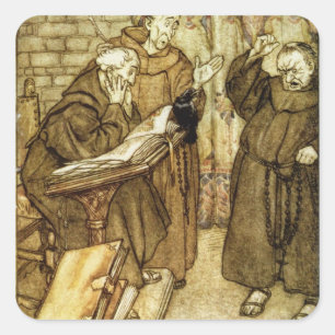 Pegatina Cuadrada Arturo Rackham Illustration 'del grajo del