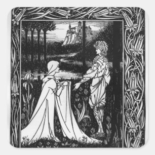 Pegatina Cuadrada Arturo y la capa extraña