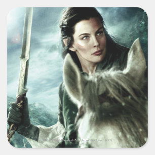 Pegatina Cuadrada ARWEN™ en Nieve y espada