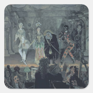 Pegatina Cuadrada Asamblea de albañiles libres antes de la