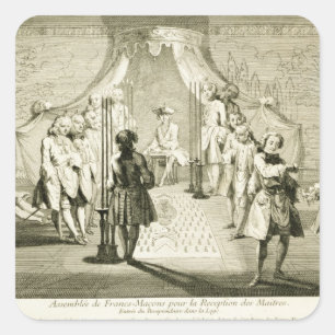 Pegatina Cuadrada Asamblea de los albañiles libres para la