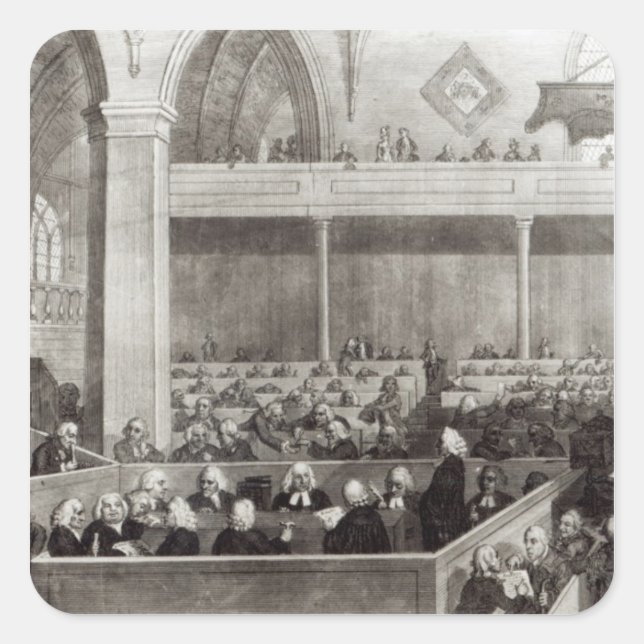 Pegatina Cuadrada Asamblea General del Kirk de Escocia (Anverso)