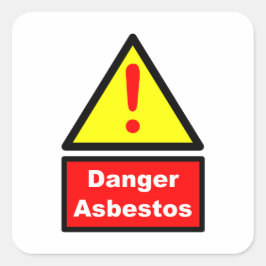 Pegatina Cuadrada Asbestos warning