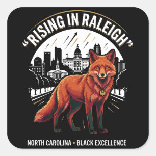 Pegatina Cuadrada Ascendiendo en Raleigh Zorro Rojo Excelencia Heren