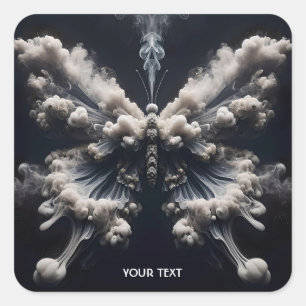 Pegatina Cuadrada Ascenso del humo de la mariposa suave