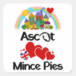 Pegatina Cuadrada Ascot, Berkshire UK Ama Mince Pies