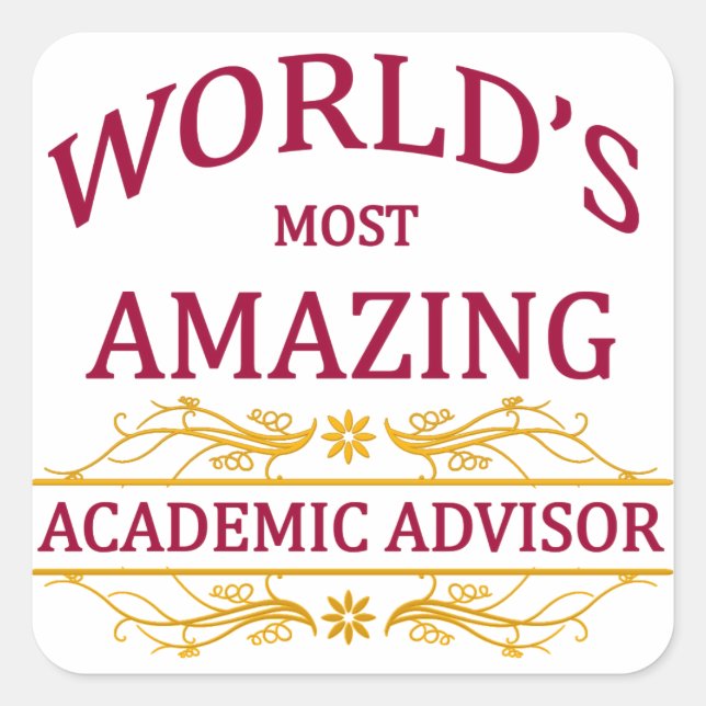 Pegatina Cuadrada Asesor académico (Anverso)