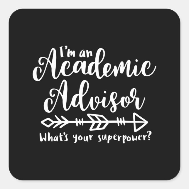 Pegatina Cuadrada Asesor académico, asesor universitario (Anverso)