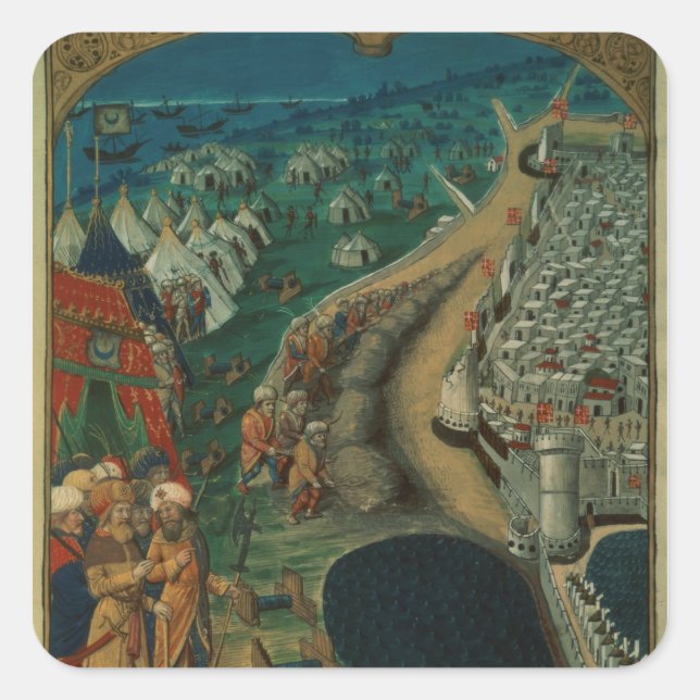 Pegatina Cuadrada Asesor Principal de Mohammed II (Anverso)