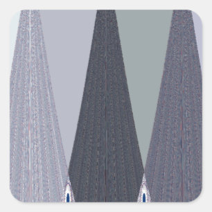 Pegatina Cuadrada Ash Gray Chevron Dots Art Print