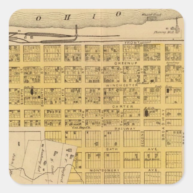 Pegatina Cuadrada Ashland oriental, Kentucky (Anverso)