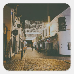 Pegatina Cuadrada Ashton Lane, Glasgow, Escocia