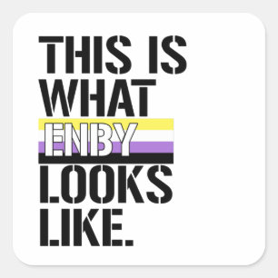 Pegatina Cuadrada Así es como se ve Enby
