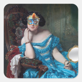 Pegatina Cuadrada Así es la mascarada más elegante