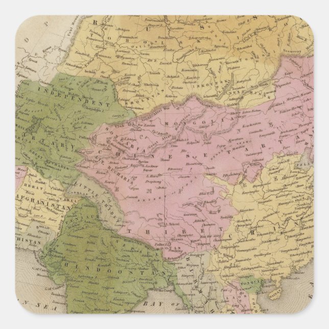 Pegatina Cuadrada Asia 12 (Anverso)