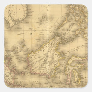 Pegatina Cuadrada Asia 13