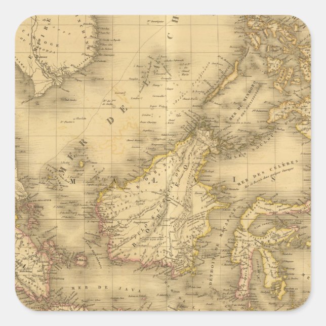 Pegatina Cuadrada Asia 13 (Anverso)