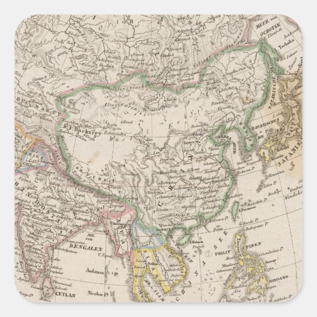 Pegatina Cuadrada Asia 13 (Anverso)