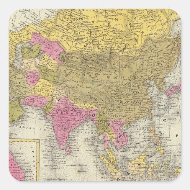Pegatina Cuadrada Asia 20 (Anverso)