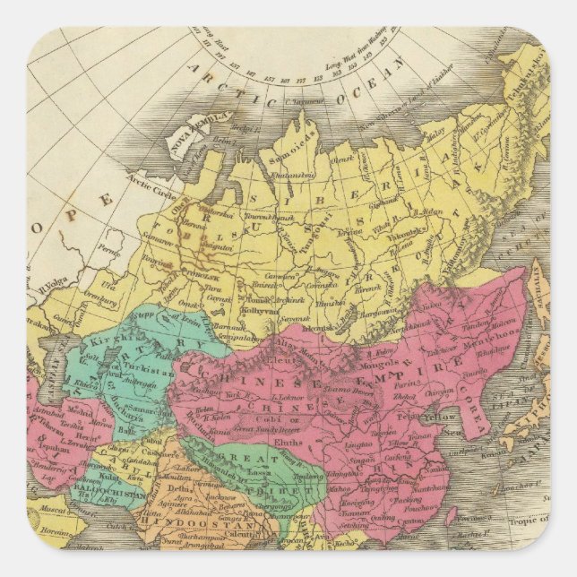 Pegatina Cuadrada Asia 21 (Anverso)