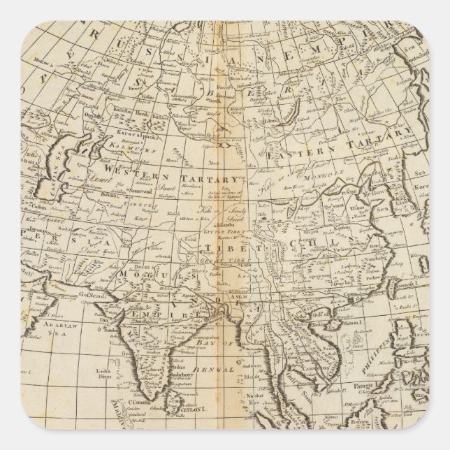 Pegatina Cuadrada Asia 23 (Anverso)