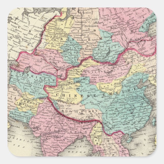 Pegatina Cuadrada Asia 24 (Anverso)