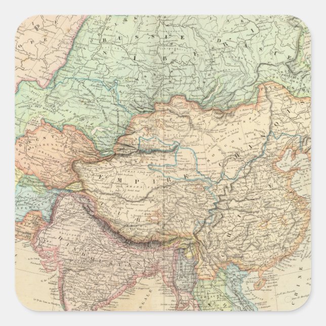 Pegatina Cuadrada Asia 25 (Anverso)