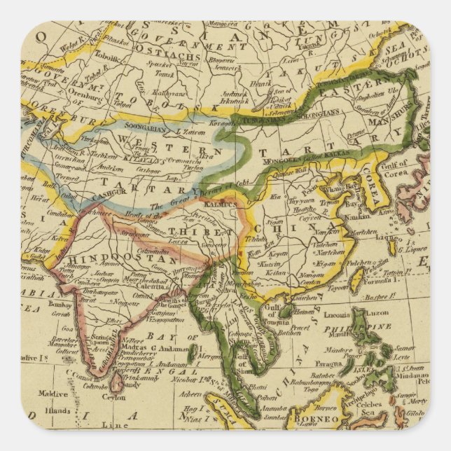 Pegatina Cuadrada Asia 27 (Anverso)