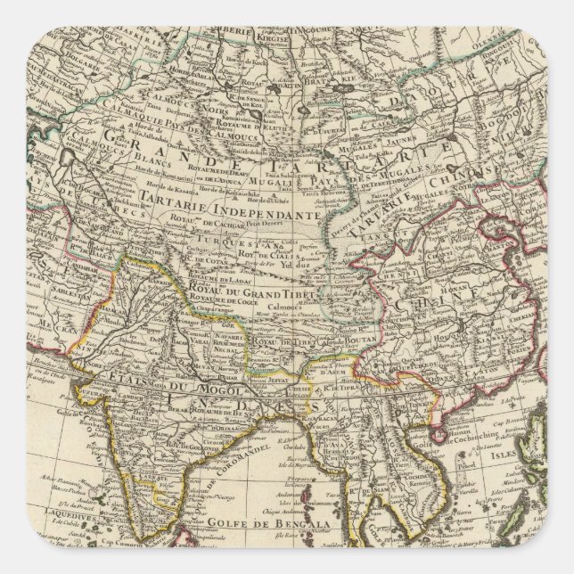 Pegatina Cuadrada Asia 30 (Anverso)