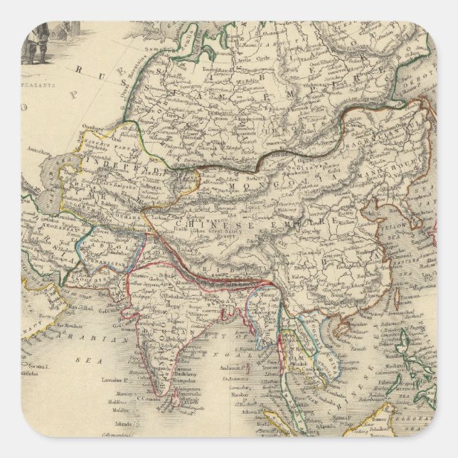 Pegatina Cuadrada Asia 31 (Anverso)