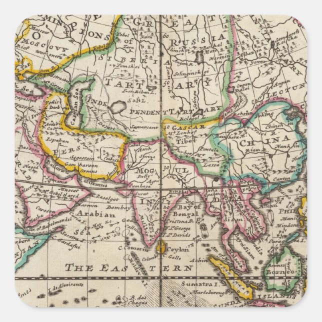 Pegatina Cuadrada Asia 32 (Anverso)