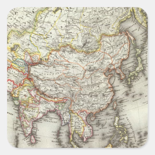 Pegatina Cuadrada Asia 45 (Anverso)