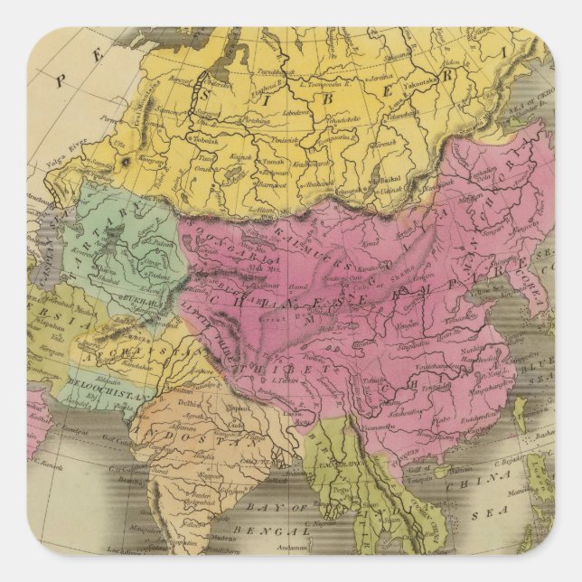 Pegatina Cuadrada Asia 8 (Anverso)