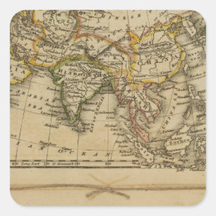 Pegatina Cuadrada Asia, África
