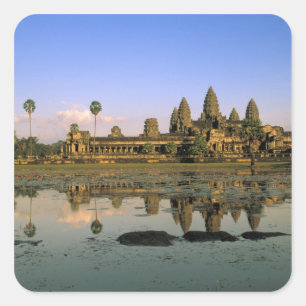Pegatina Cuadrada Asia, Camboya, Siem Reap. Angkor Wat. 2